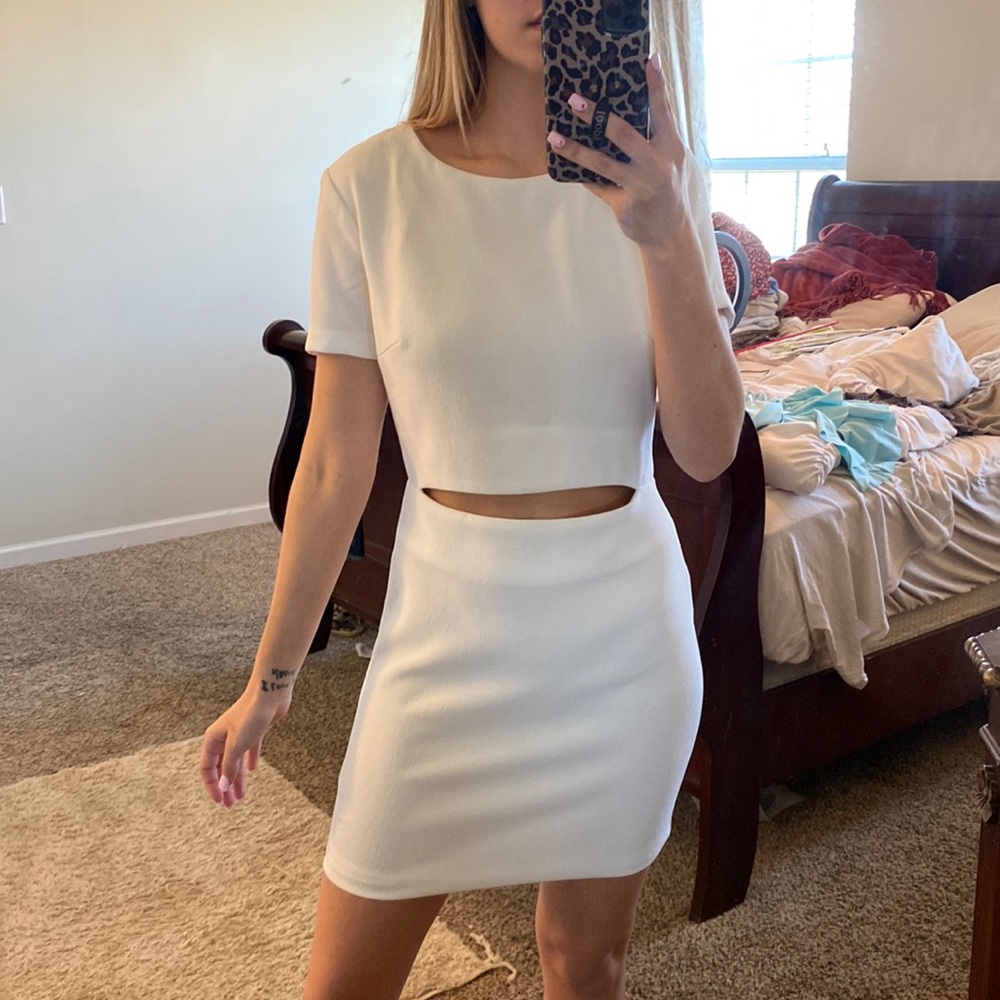 Karlie white cutout dress